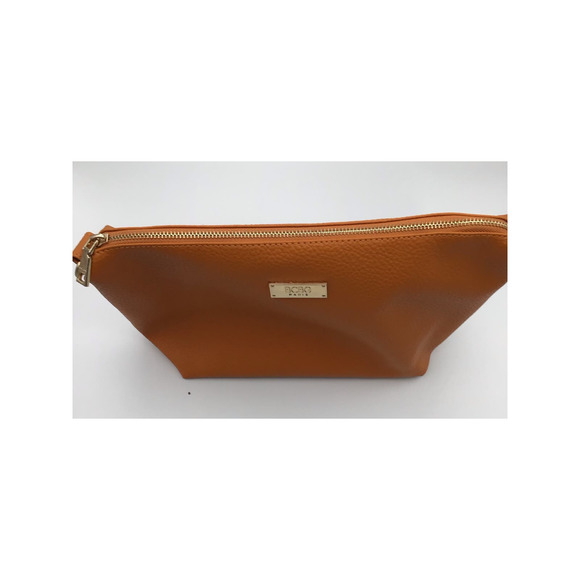 BCBG Paris Hobo Purse Bag Pebble Polyurethane Leather Orange - Picture 7 of 13